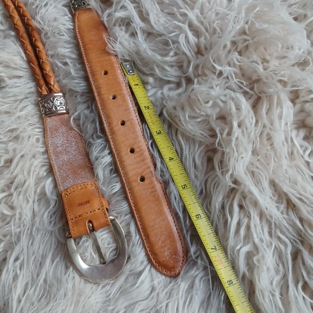 Fossil leather belt